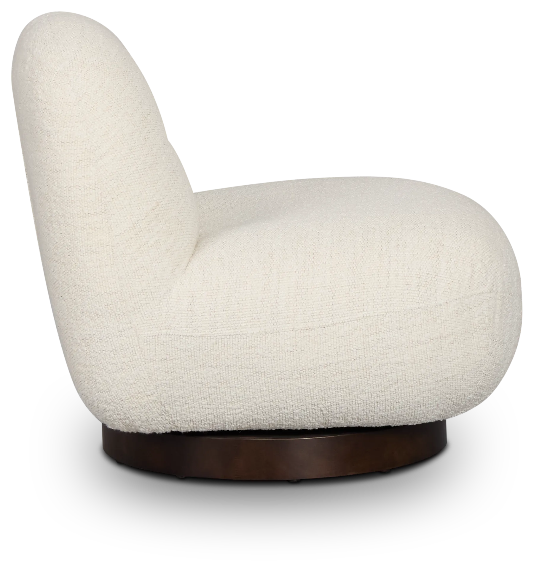Aaliyah White Fabric Swivel Accent Chair