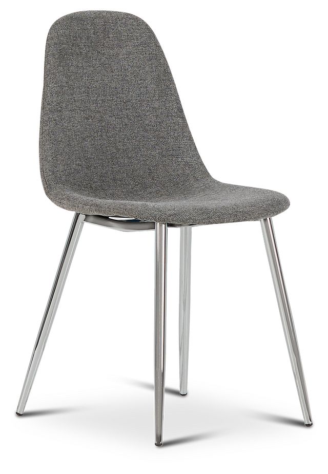 Havana Dark Gray Upholstered Side Chair W/ Chrome Legs (1)