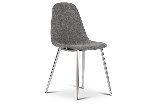 Havana Dark Gray Upholstered Side Chair W/ Chrome Legs