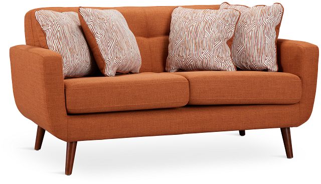 Raya Orange Fabric Loveseat