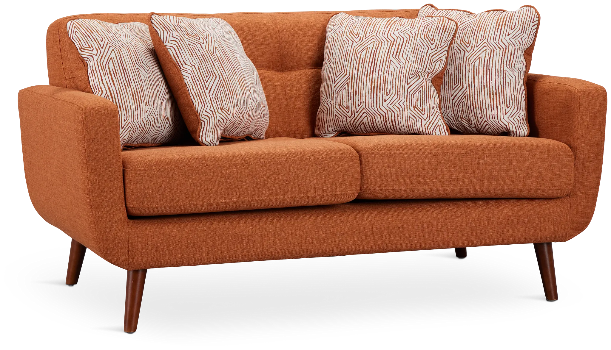 Raya Orange Fabric Loveseat