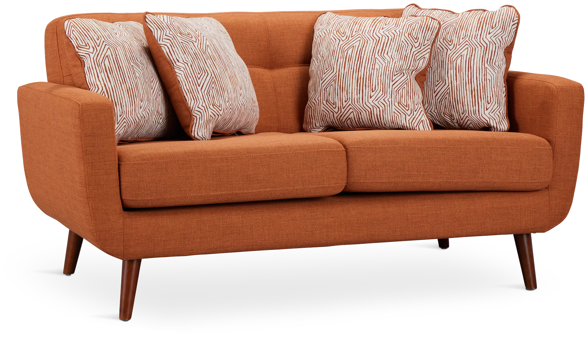 Raya Orange Fabric Loveseat Raya Orange Fabric Loveseat