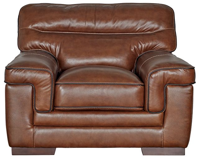 Alexander Medium Brown Leather Chair (1)