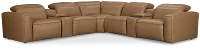 Ryland Brown Lthr/vinyl Large Dual Power Reclining Two-arm Sectional
