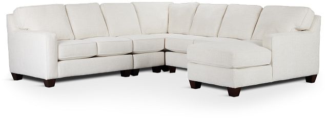 Andie White Fabric Large Right Chaise Sectional