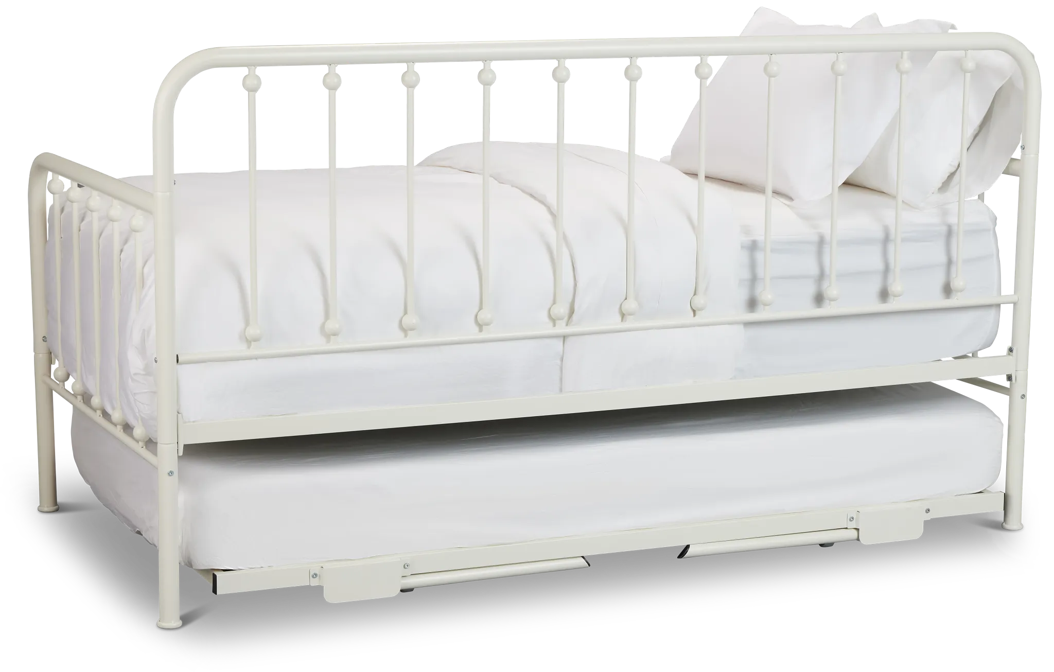 Rory White Metal Trundle Daybed