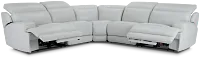 Reign Gray Lthr/vinyl Small Two-arm Power Reclining Sectional