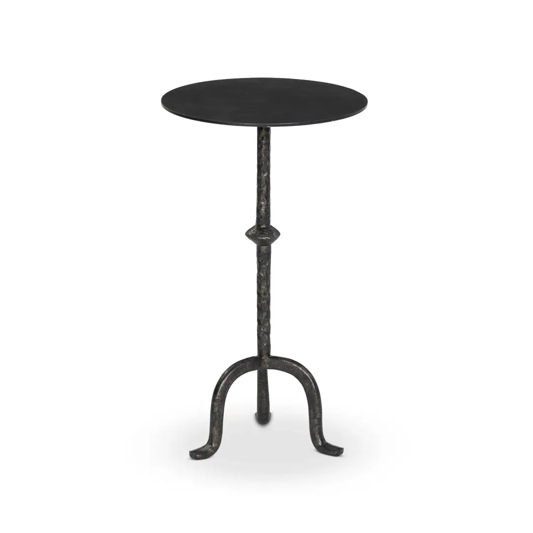 Four Hands Jocelyn Black Metal Round End Table Four Hands Jocelyn Black Metal Round End Table