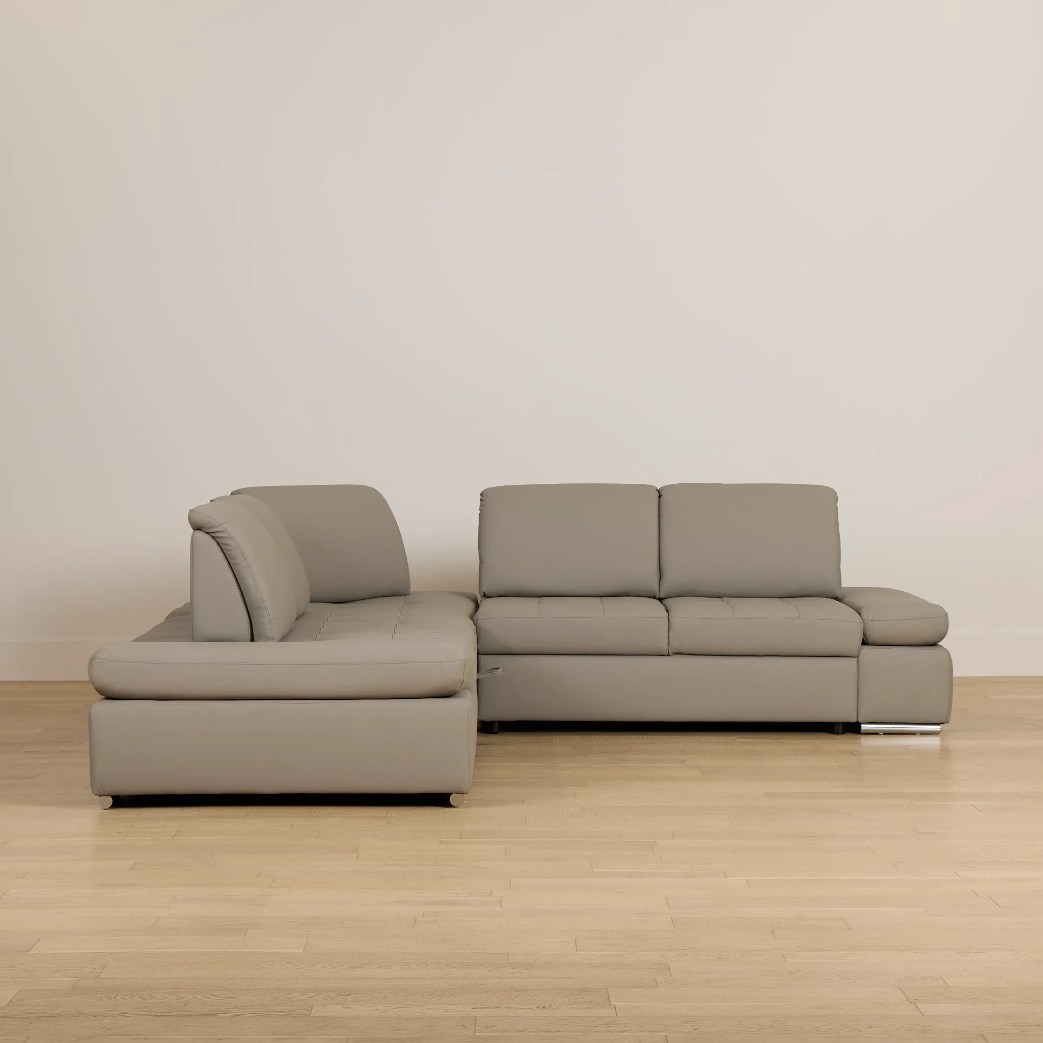 Eden Gray Micro Small 2-arm Left Sleeper Sectional