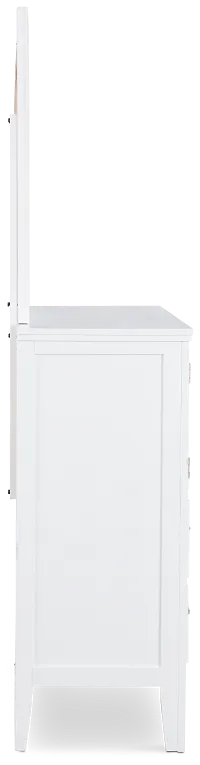 Seabrook White Large Dresser & Mirror