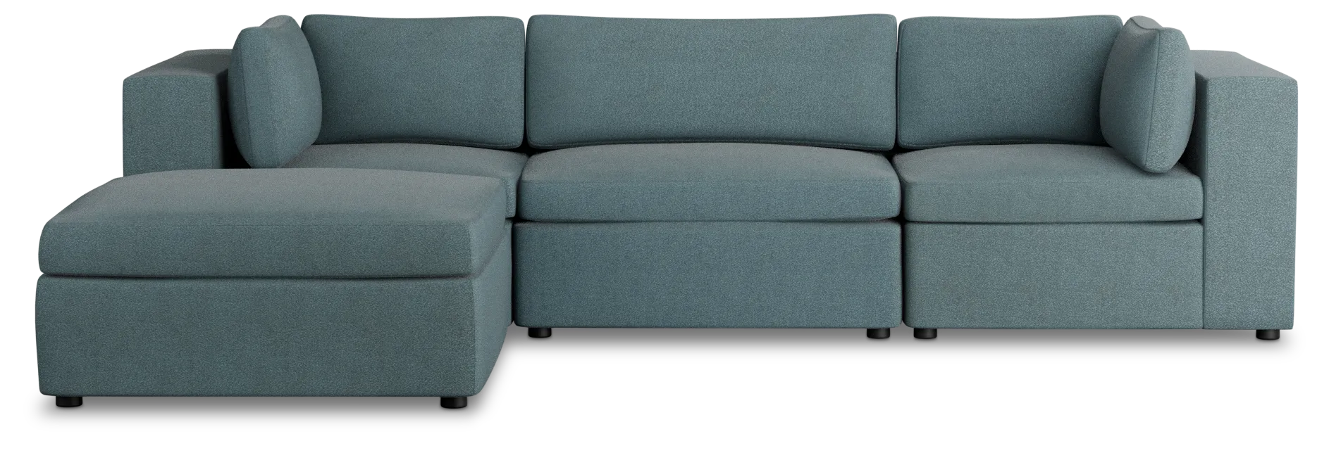 Destin Sutton Blue Fabric 4-piece Bumper Sectional