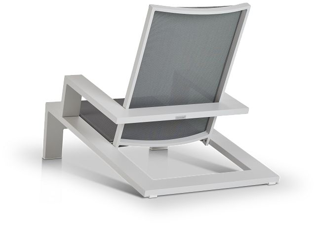 Linear White Ledge Pool Chair