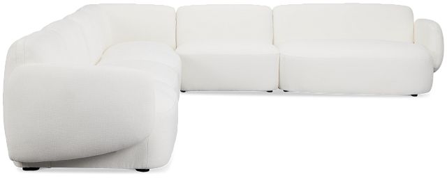 Halsey White Fabric Large Right Cuddler Sectional