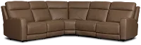 Flexsteel Belmont Dark Brown Lthr/vinyl Small Dual Power Reclining Two-arm Sectional