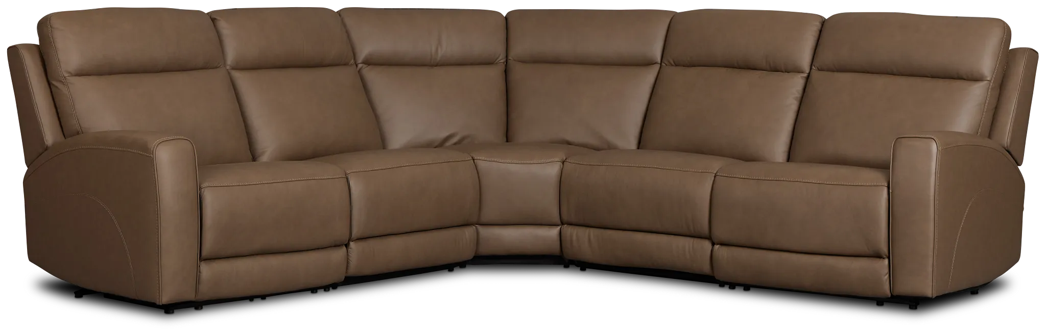 Flexsteel Belmont Dark Brown Lthr/vinyl Small Dual Power Reclining Two-arm Sectional