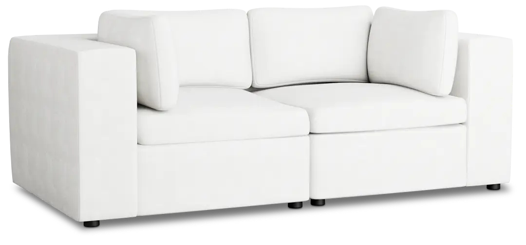 Destin Sutton White Fabric 2-piece Modular Sofa Destin Sutton White Fabric 2-piece Modular Sofa