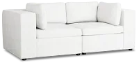 Destin Sutton White Fabric 2 Piece Modular Sofa