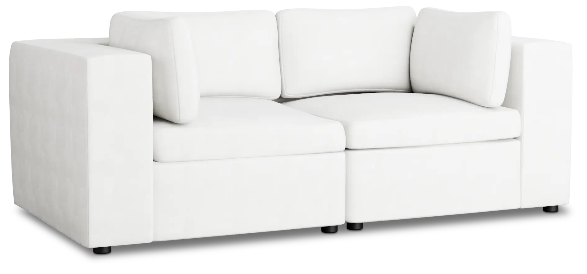 Destin Sutton White Fabric 2 Piece Modular Sofa Destin Sutton White Fabric 2 Piece Modular Sofa