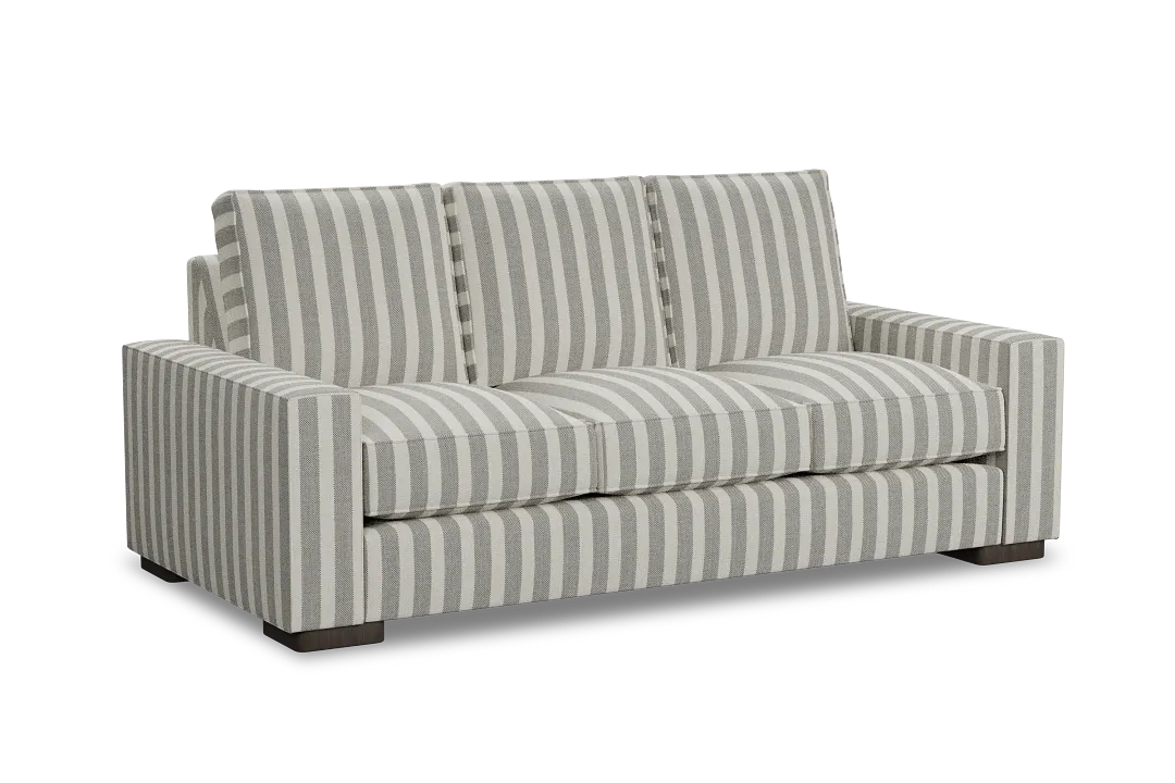 Edgewater Sea Lane Dark Gray 84" Sofa W/ 3 Cushions