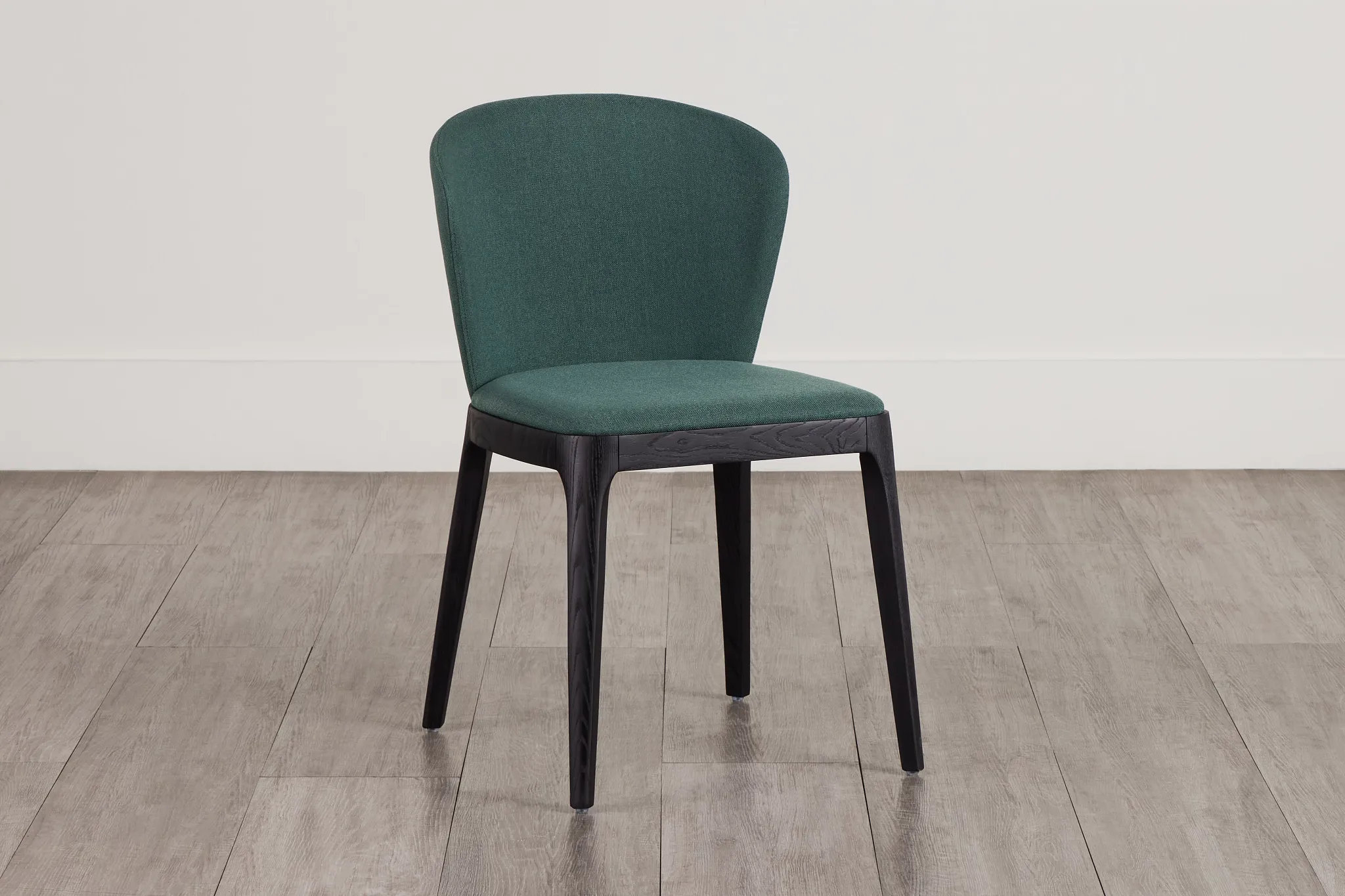 Nomad Dark Green Upholstered Side Chair W/ Black Legs