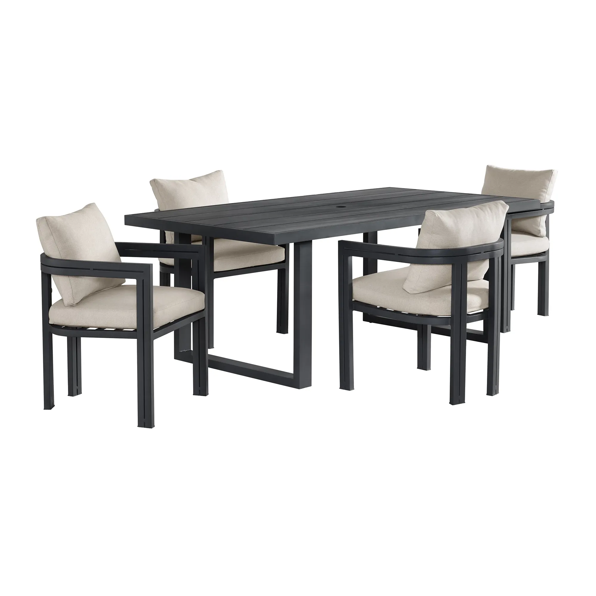 Luai Dark Gray Cushioned Arm Chair