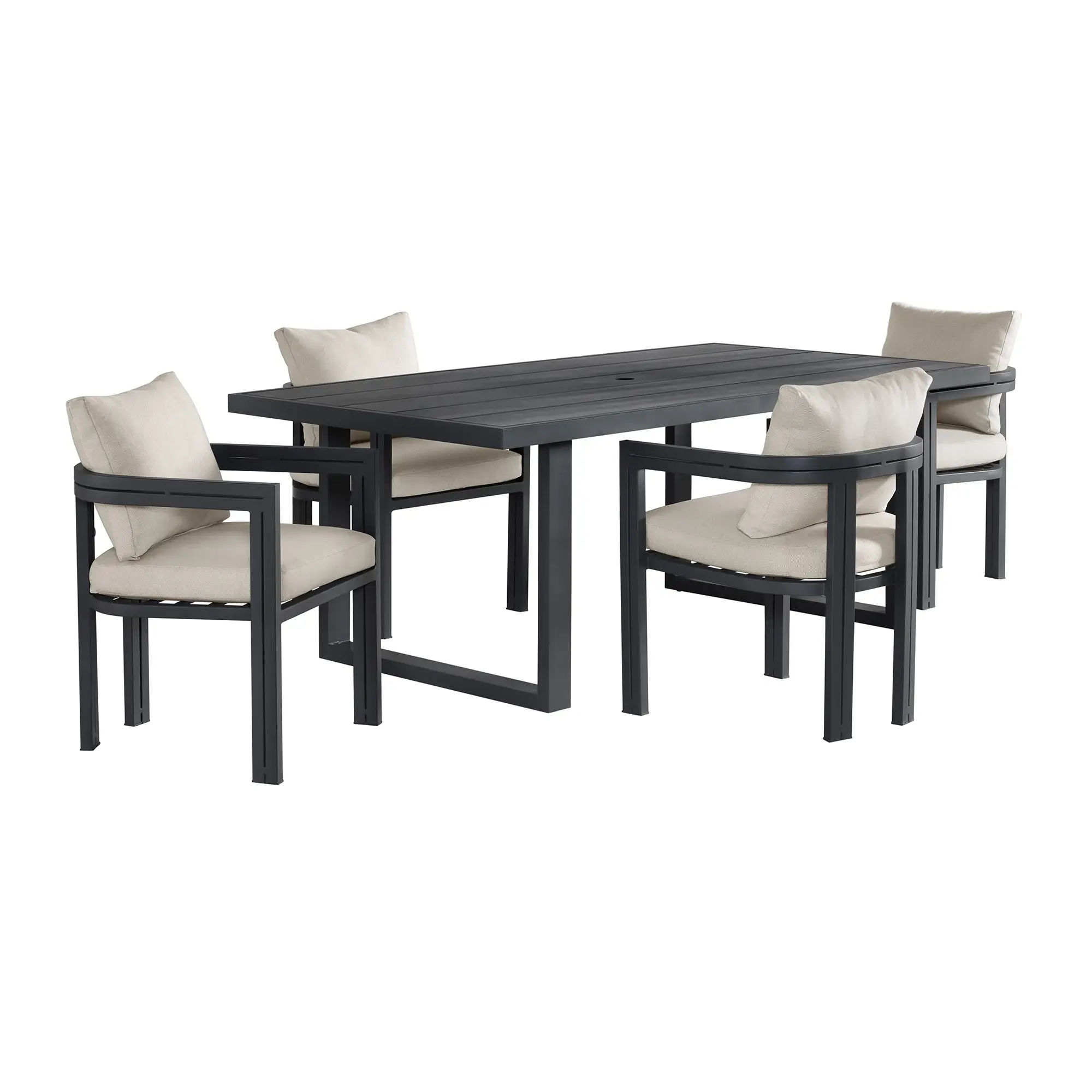 Luai Dark Gray Cushioned Arm Chair Luai Dark Gray Cushioned Arm Chair