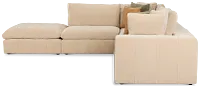 Cruz Light Beige Fabric 5pc Bumper Sectional