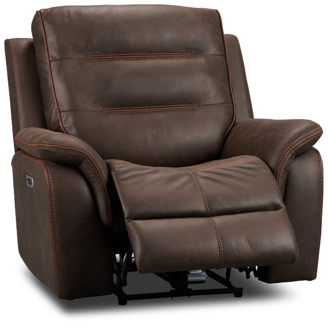 Grayson2 Brown Micro Power Recliner With Power Headrest