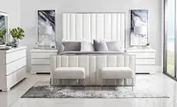 Ocean Drive White Metal Panel Bed