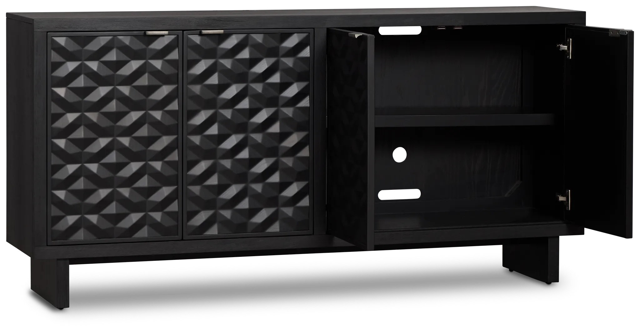 Palonna Black 4 Door Credenza