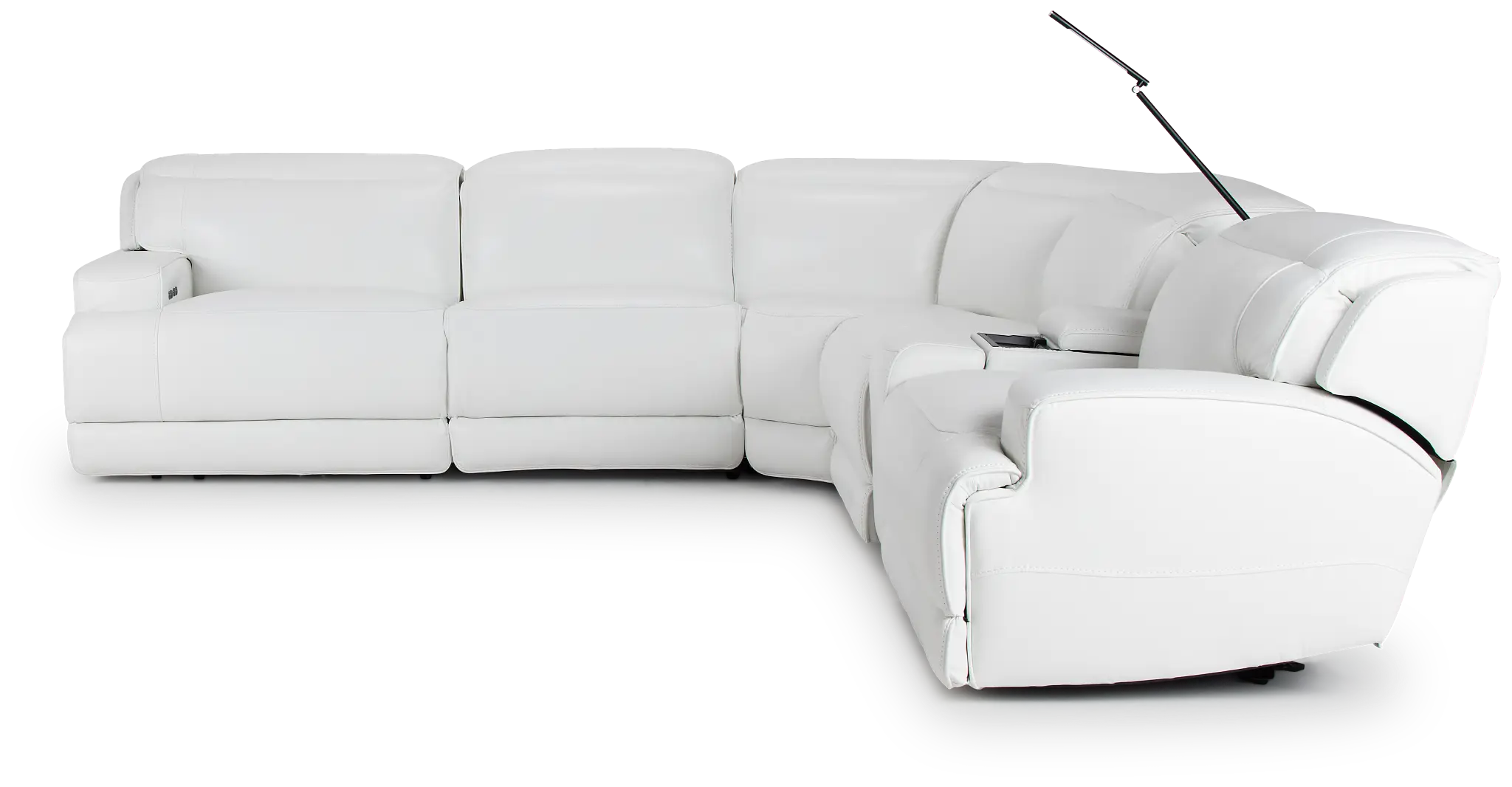 Reign White Lthr/vinyl Medium Triple Power 2-arm Sectional Reign White Lthr/vinyl Medium Triple Power 2-arm Sectional