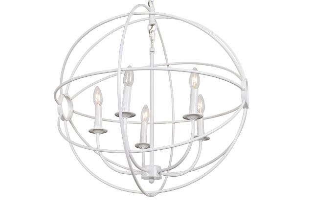 Arnav White Metal Chandelier