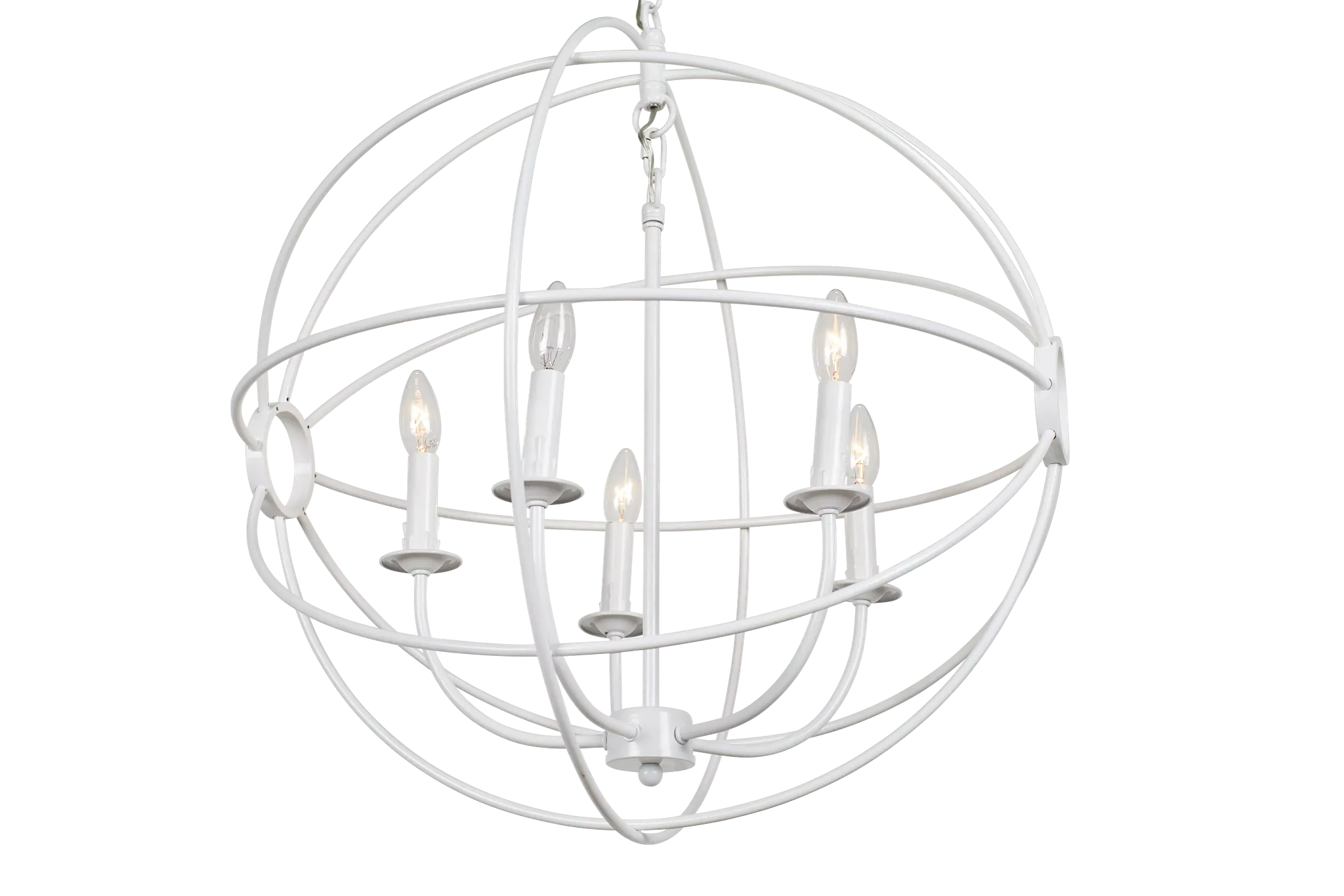 Arnav White Metal Chandelier