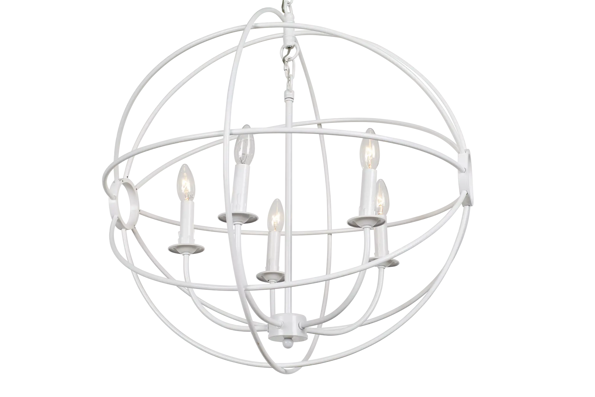 Arnav White Metal Chandelier Arnav White Metal Chandelier