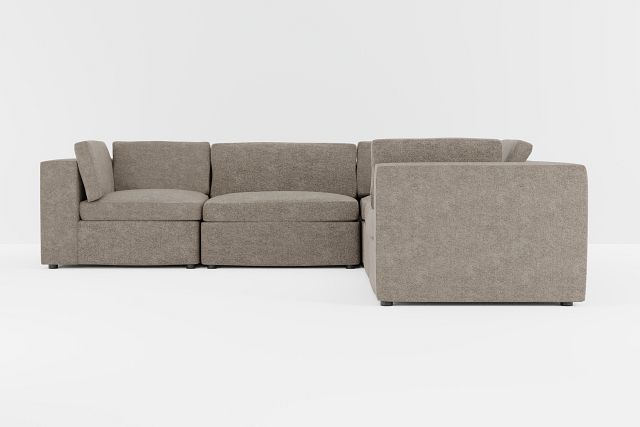 Destin Elite Brown Fabric 5-piece Modular Sectional