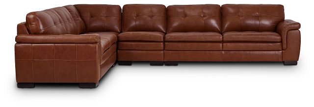 Braden Medium Brown Leather Medium Two-arm Sectional