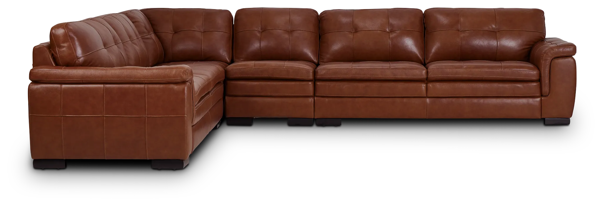 Braden Medium Brown Leather Medium Two-arm Sectional