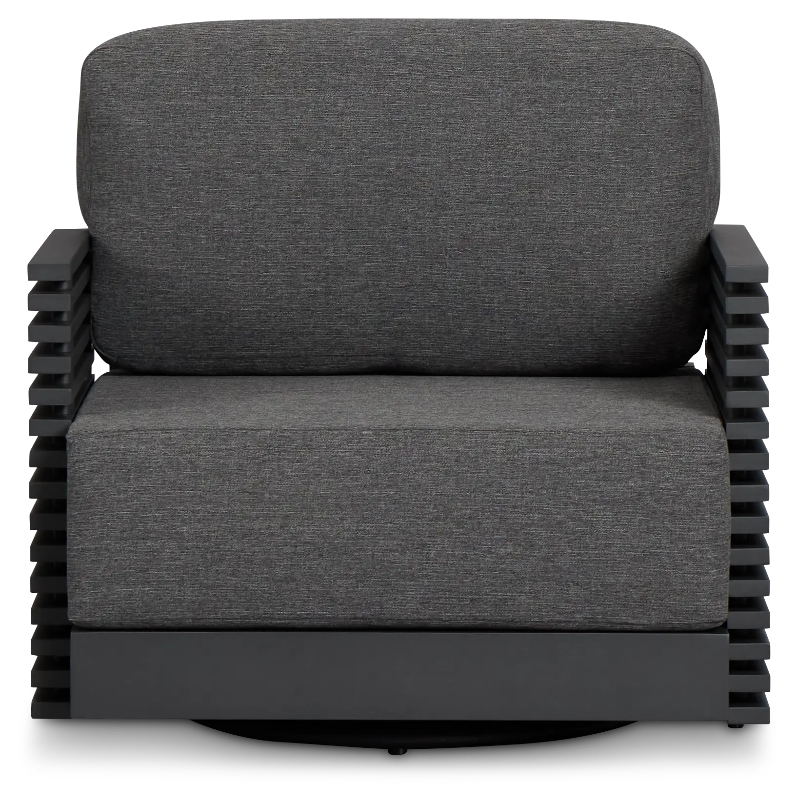 Monterey Black Aluminum Swivel Chair With Gray Cushions Monterey Black Aluminum Swivel Chair With Gray Cushions