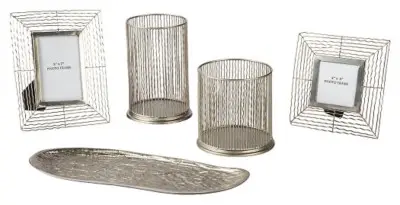 Dympna Silver Set Of 5 Tabletop Accessory Dympna Silver Set Of 5 Tabletop Accessory