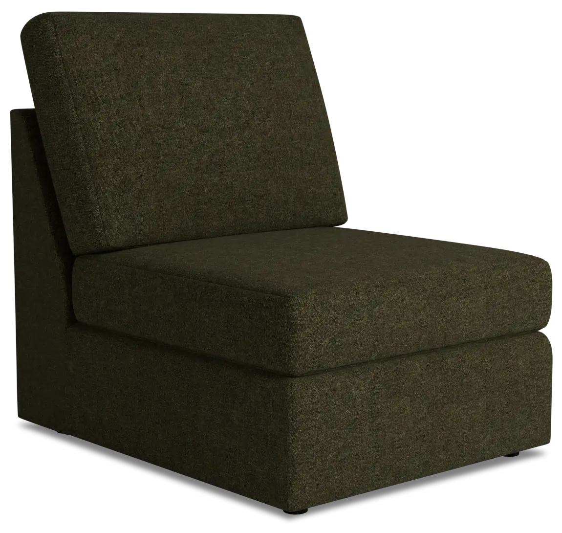 Citymod Green Fabric Armless Chair Citymod Green Fabric Armless Chair