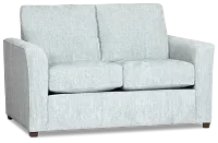 Shore Light Blue Fabric Loveseat