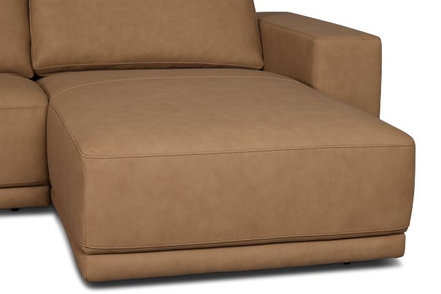 Kellan Light Brown Leather Right Chaise Sectional