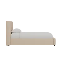 Grayton Merino Light Beige 44" Upholstered Platform Bed