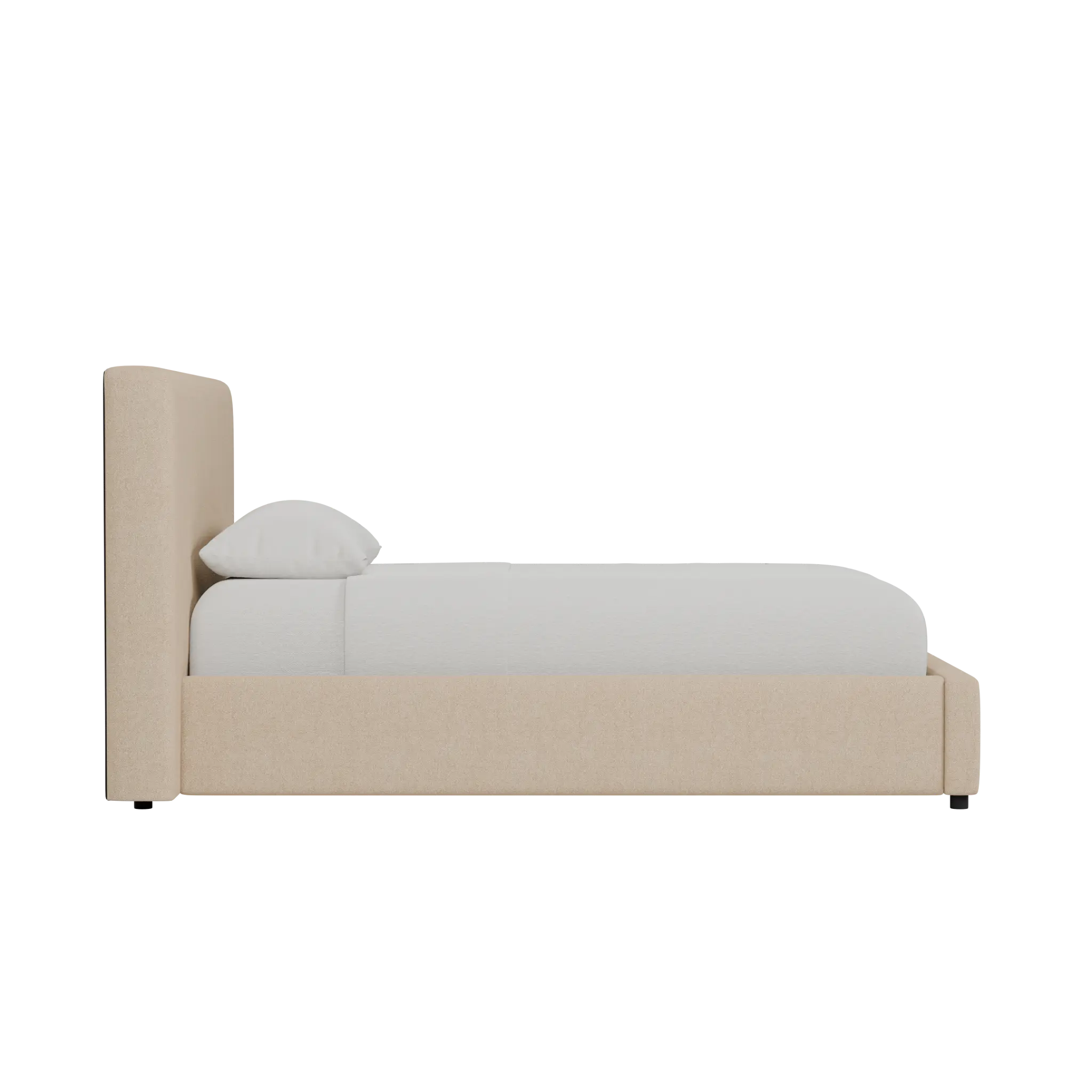Grayton Merino Light Beige 44" Upholstered Platform Bed Grayton Merino Light Beige 44" Upholstered Platform Bed