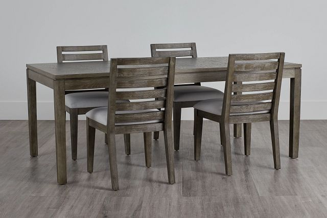 Bravo Dark Tone Rect Table & 4 Slat Chairs (0)
