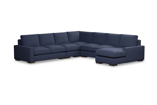 Edgewater Peyton Dark Blue Large Right Chaise Sectional