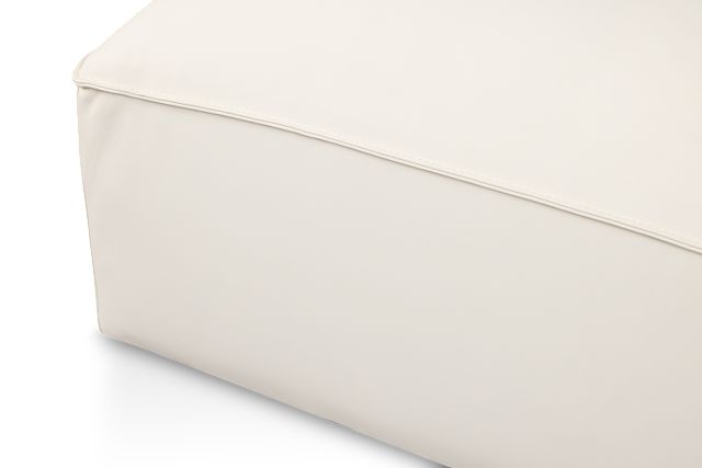 Blanca White Leather 4-piece Bumper Sectional