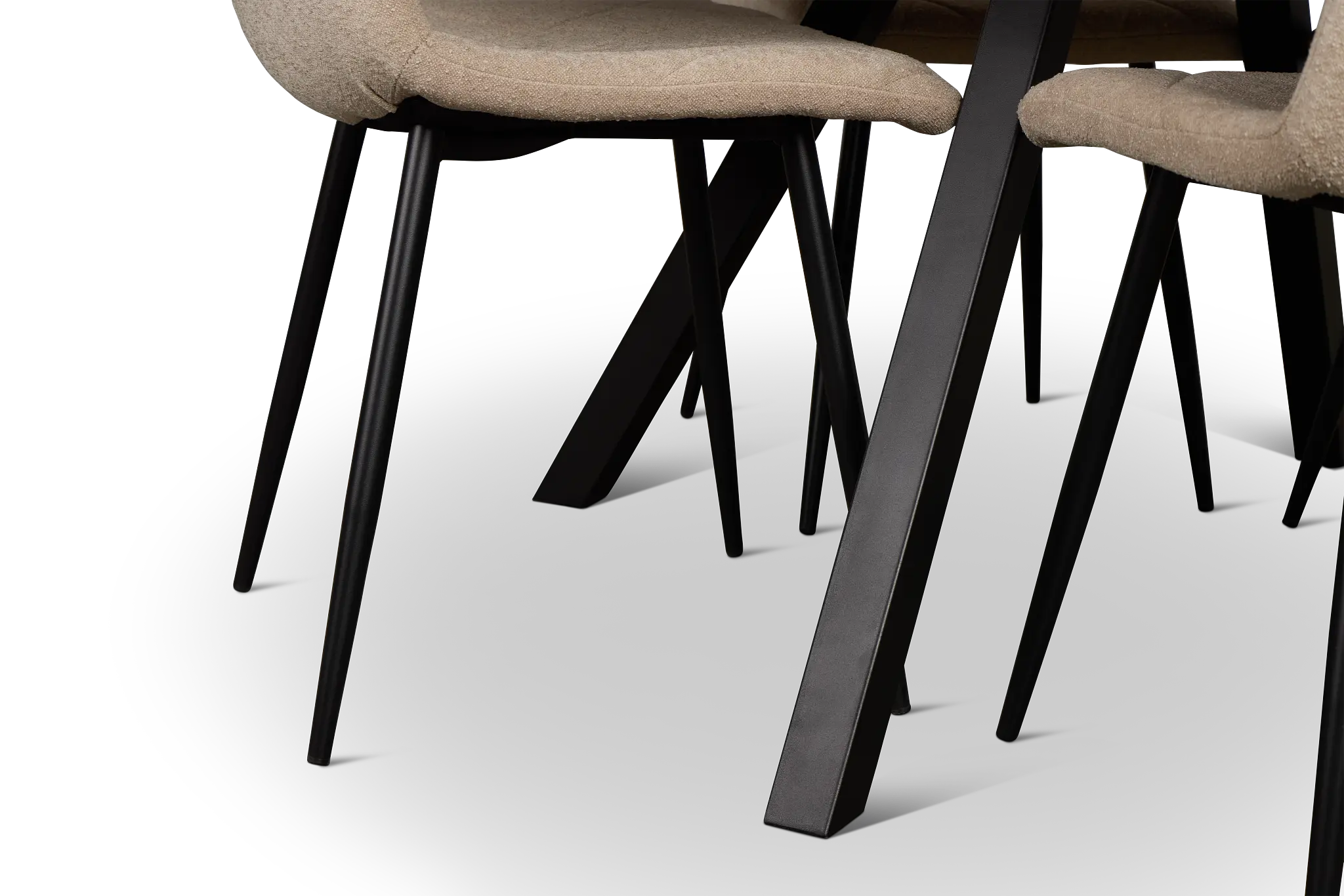 Lynden Light Tone Round Table With 4 Beige Upholstered Side Chairs Lynden Light Tone Round Table With 4 Beige Upholstered Side Chairs