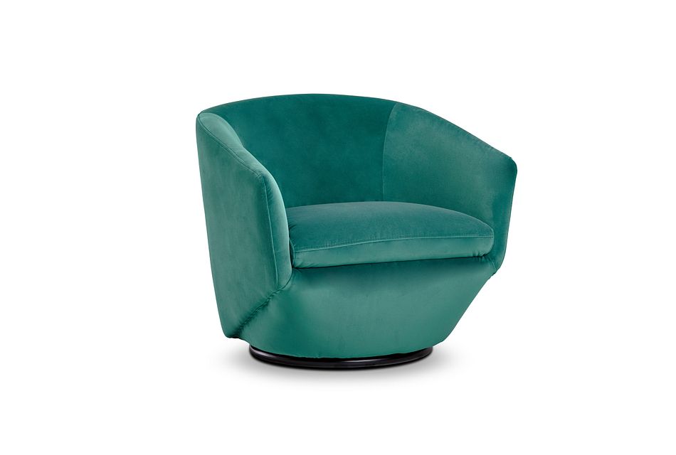 Darian Teal Velvet Swivel Accent Chair Home Accents Accent Chairs City Furniture Homepop velvet swoop arm accent chair, teal.