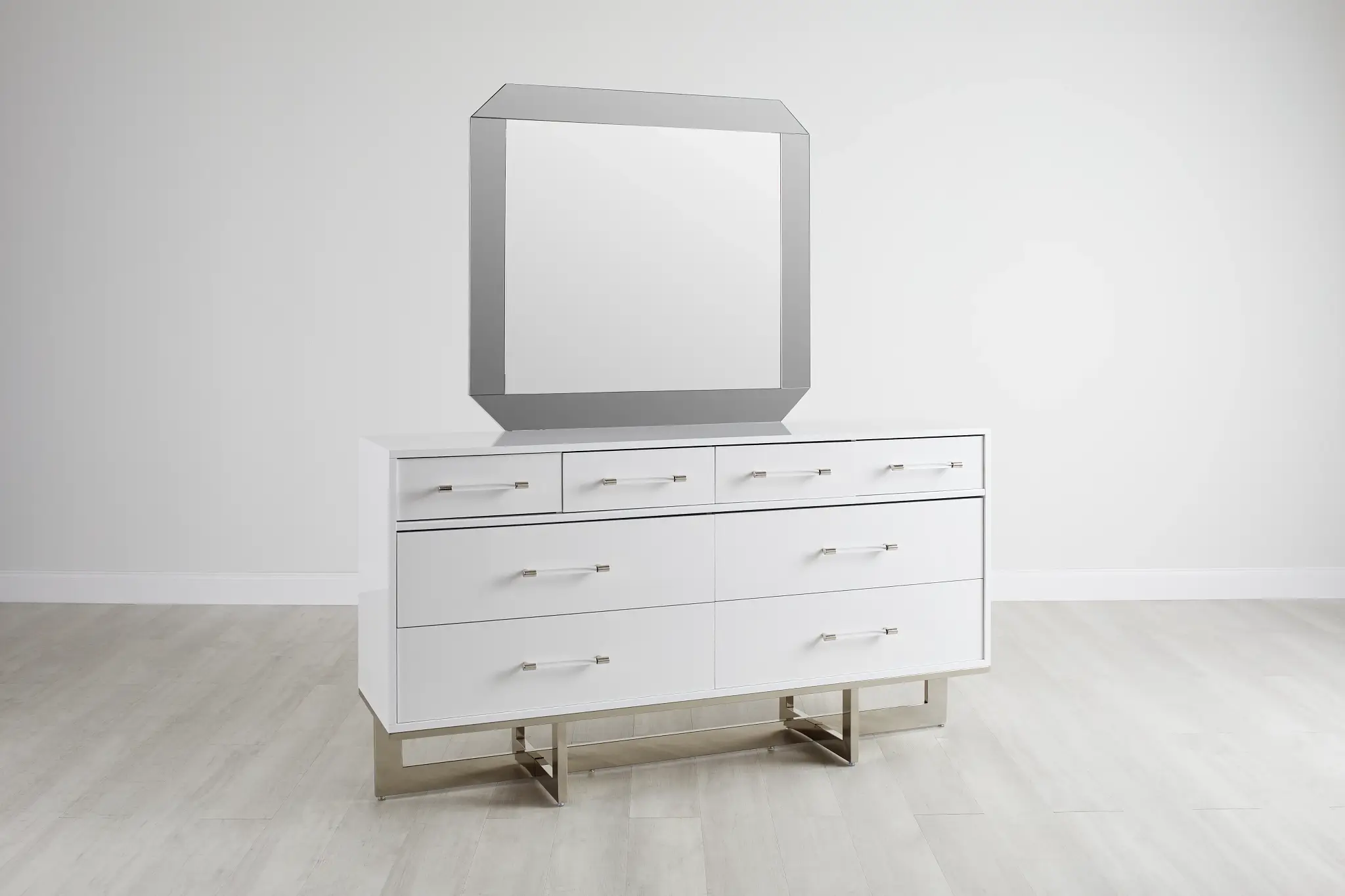 Cortina White Dresser & Mirror Cortina White Dresser & Mirror